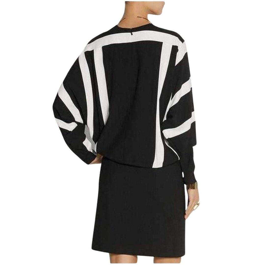 Black and White Crepe Shift Dress