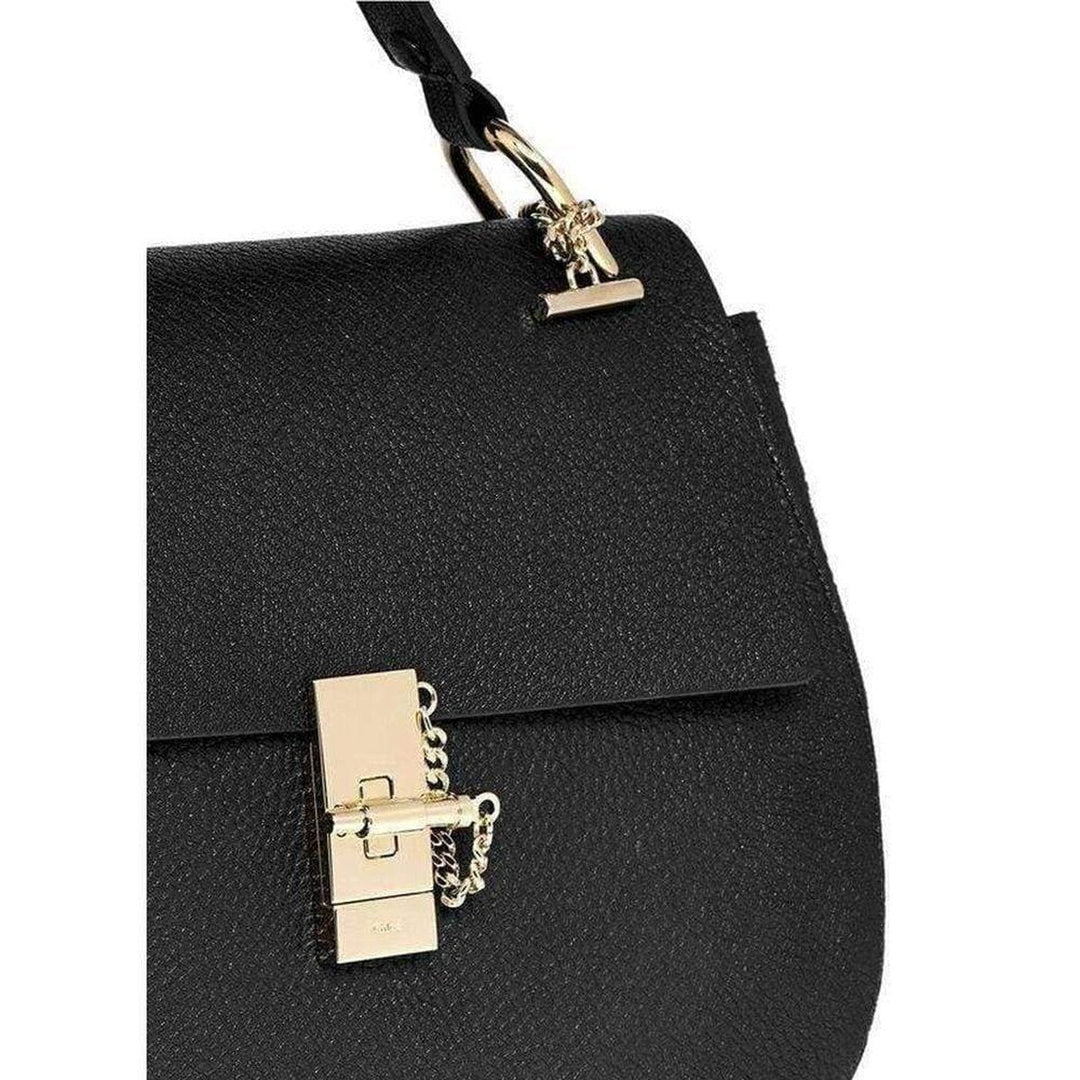 Black Large Drew Grained Nappa Leather Bag