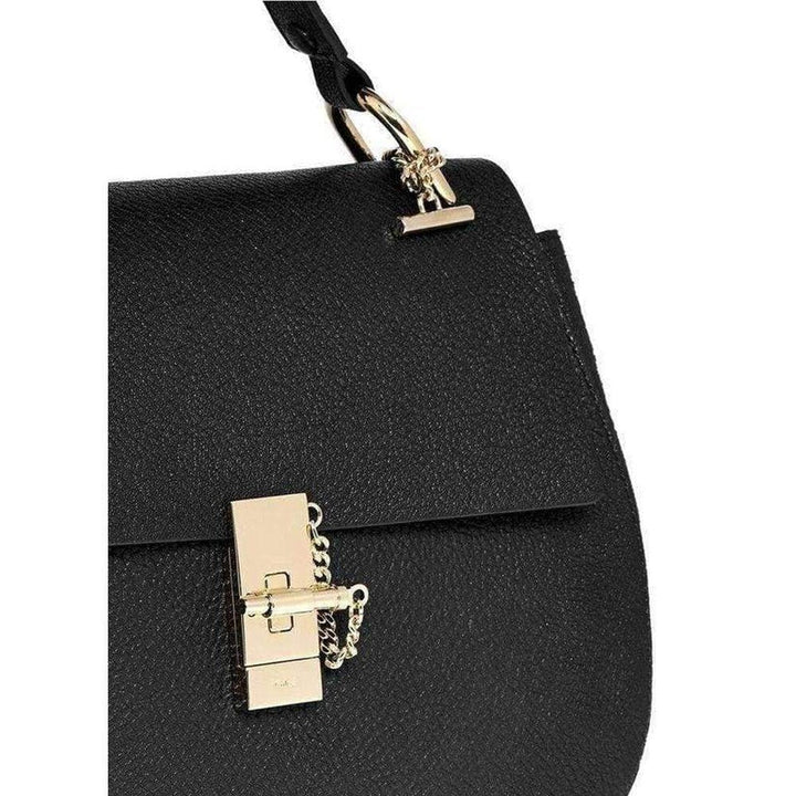 Black Large Drew Grained Nappa Leather Bag