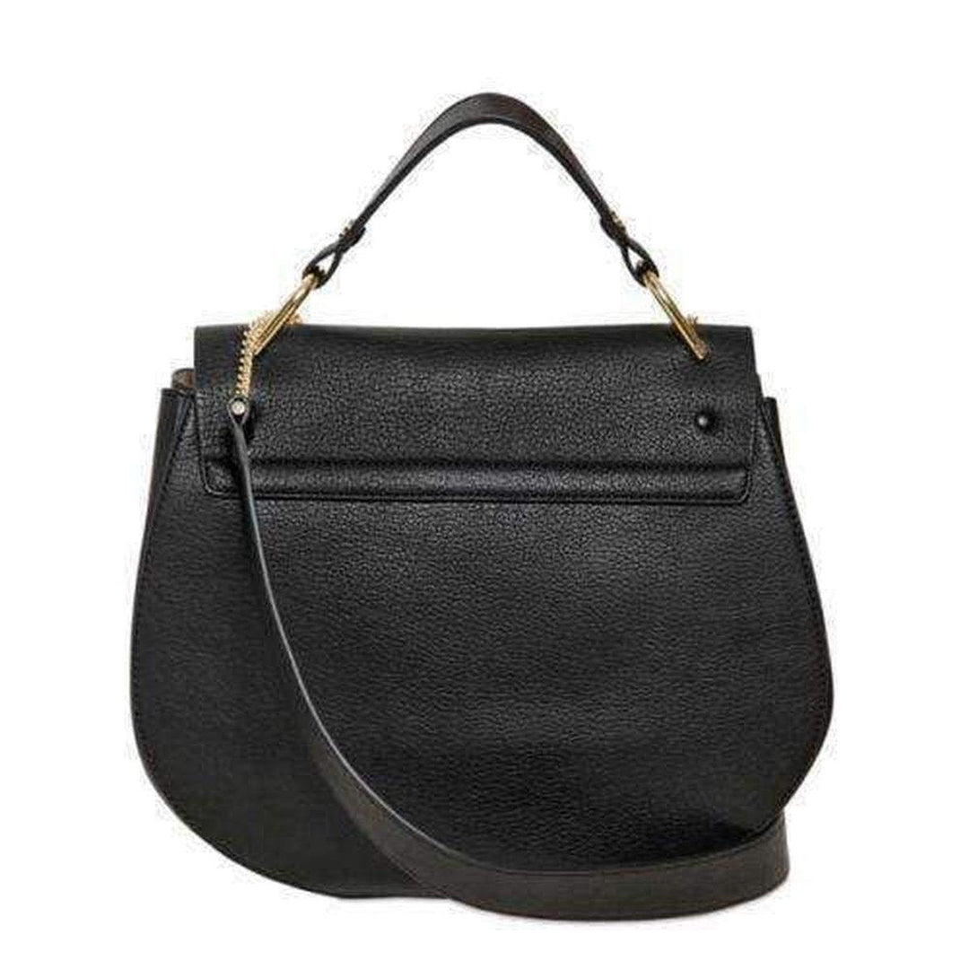 Black Large Drew Grained Nappa Leather Bag