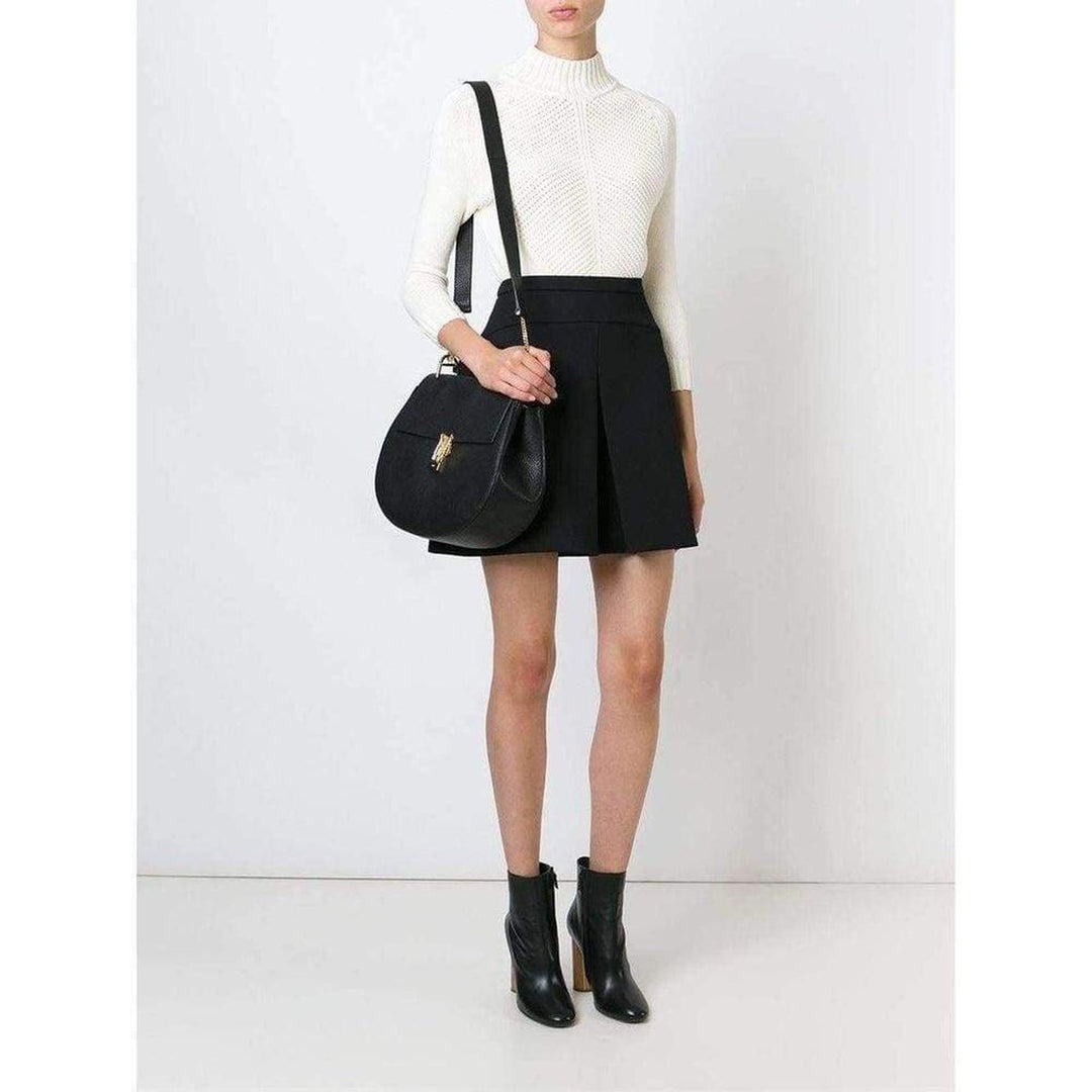 Black Large Drew Grained Nappa Leather Bag