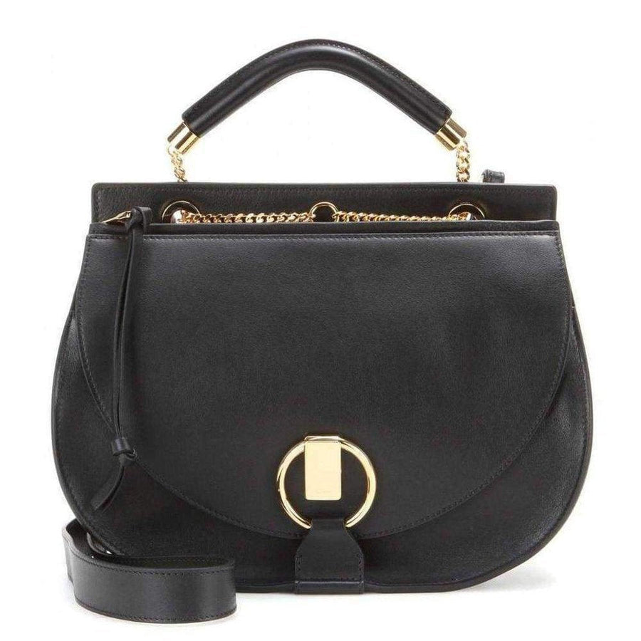 Chloé-Black Leather Goldie Shoulder Bag - Runway Catalog