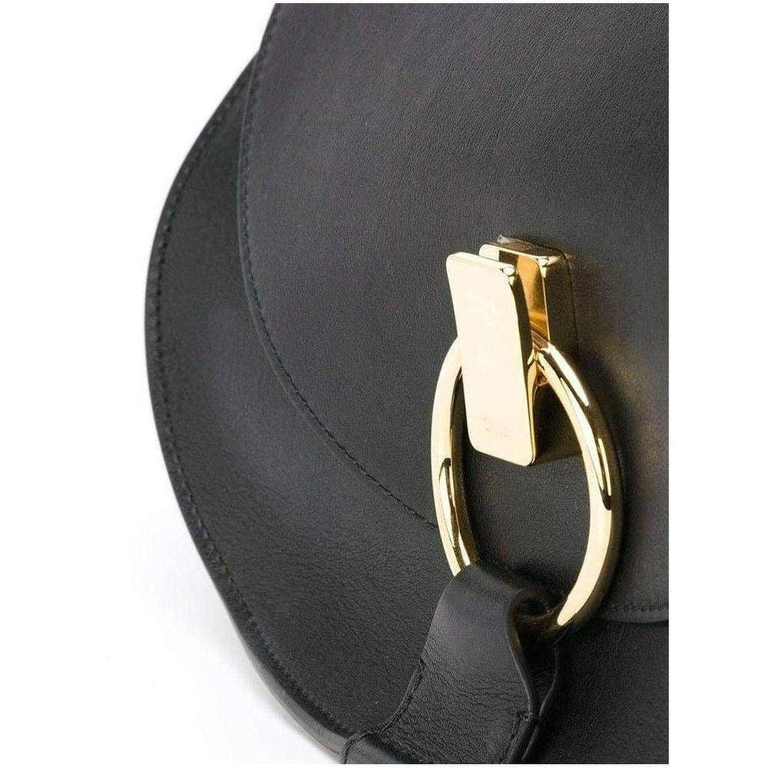 Black Leather Goldie Shoulder Bag