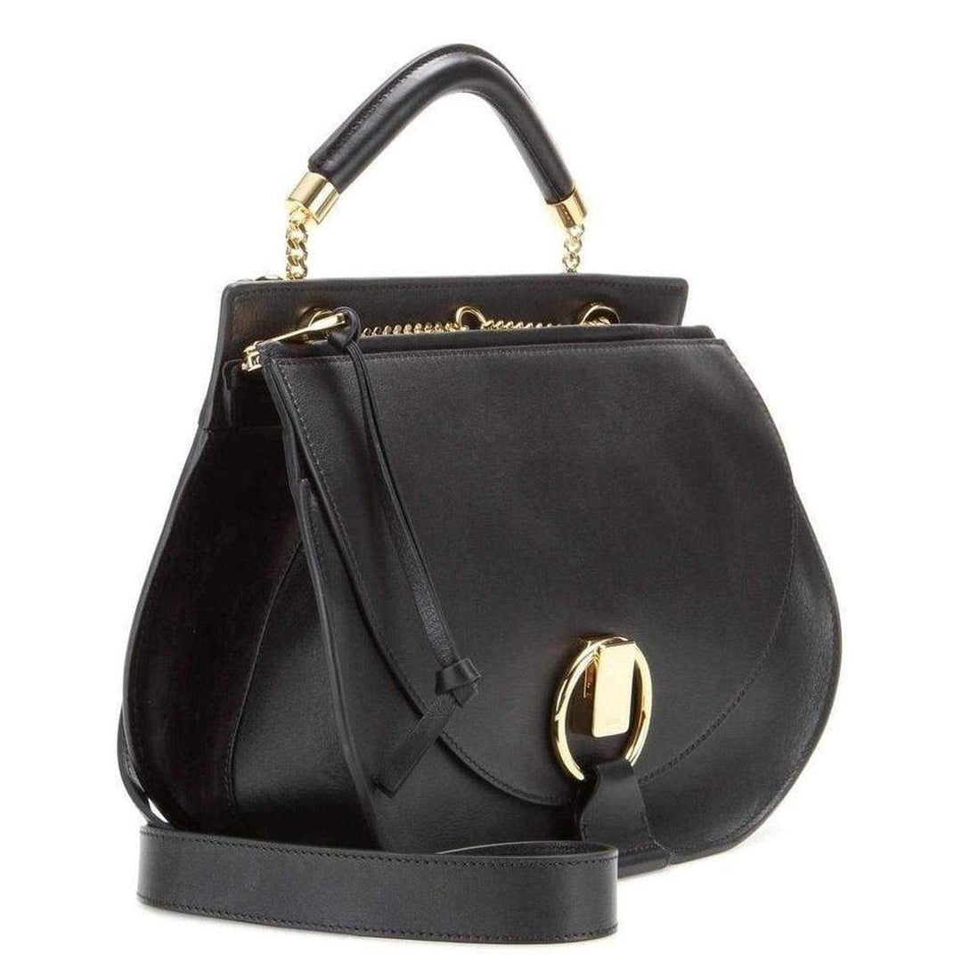 Black Leather Goldie Shoulder Bag