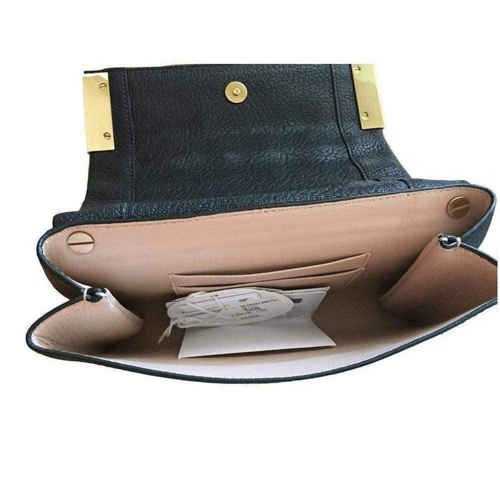 Black Leather Swarovski Crystal Clutch