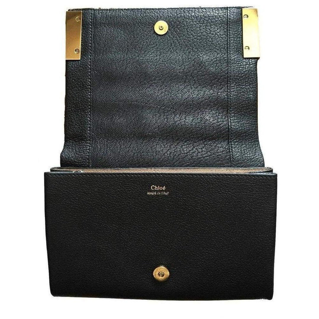 Black Leather Swarovski Crystal Clutch