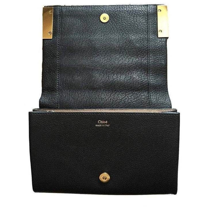 Black Leather Swarovski Crystal Clutch