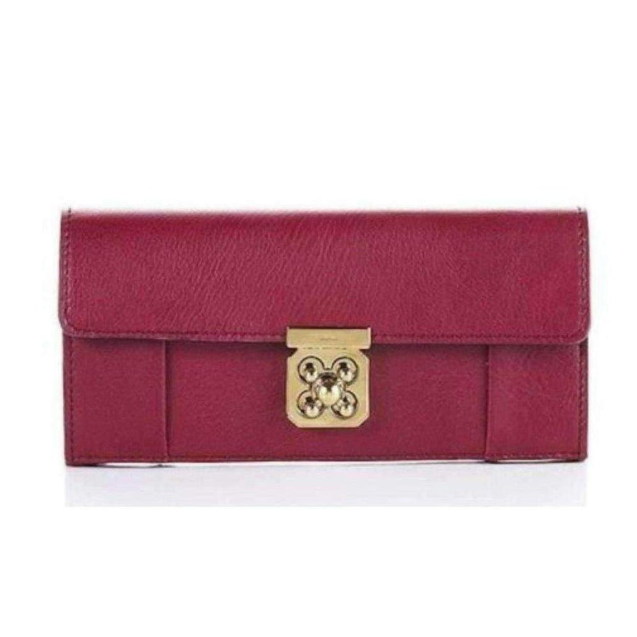 Chloé-Burgundy Leather Waller - Runway Catalog