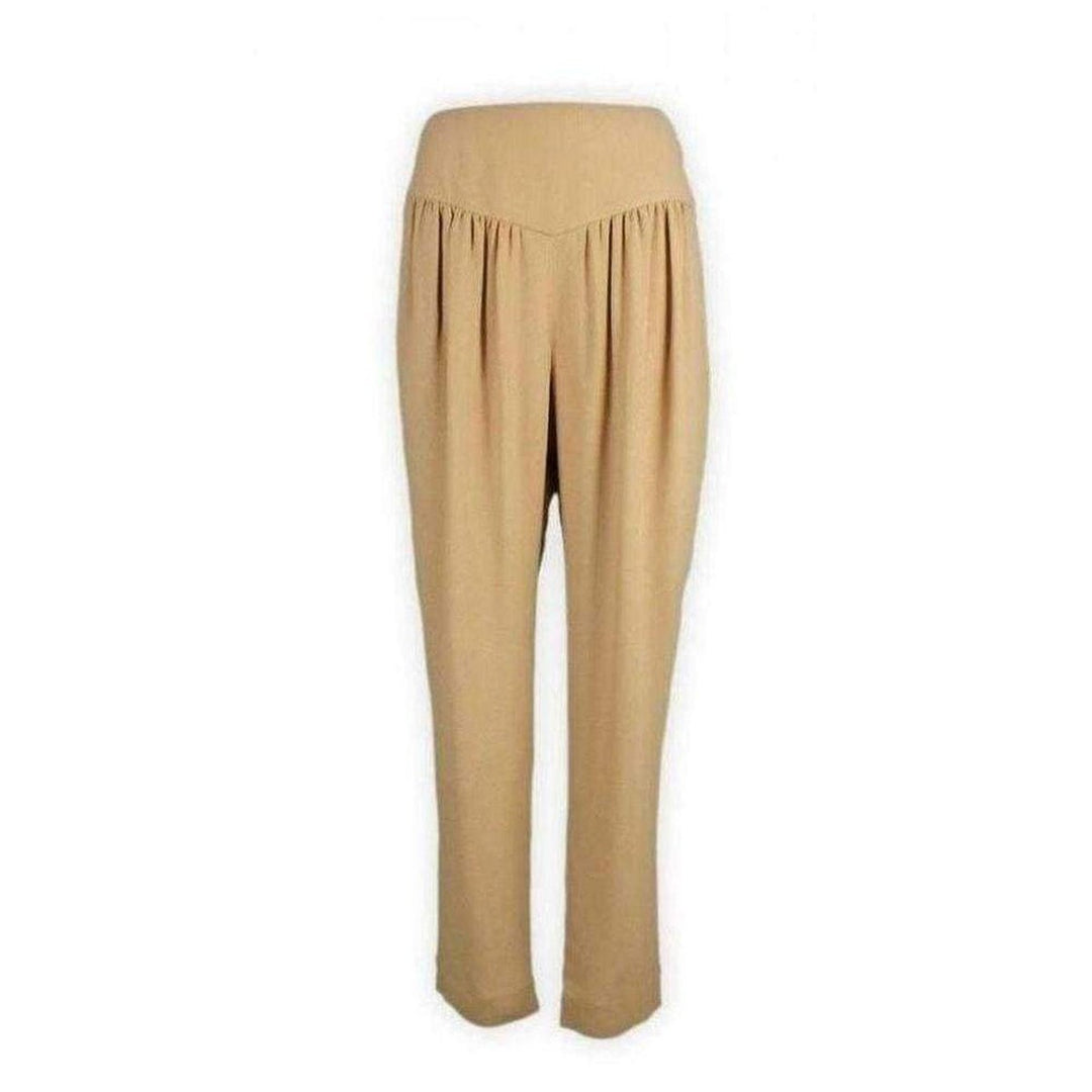 Chloé-Camel Grained Crepe Pants - Runway Catalog
