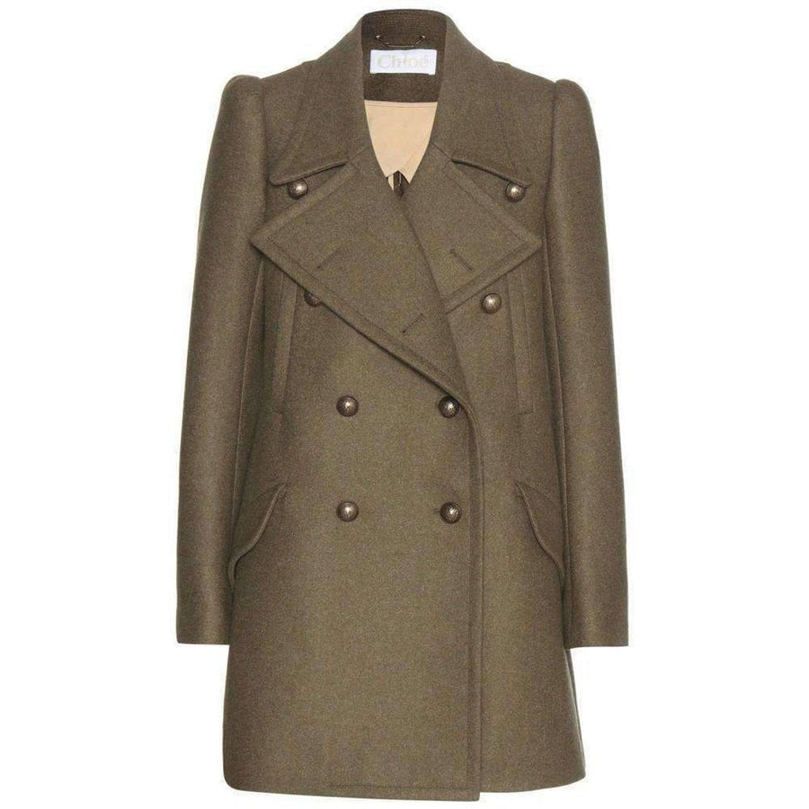 Chloé-Chine Green Wool Runway Coat - Runway Catalog