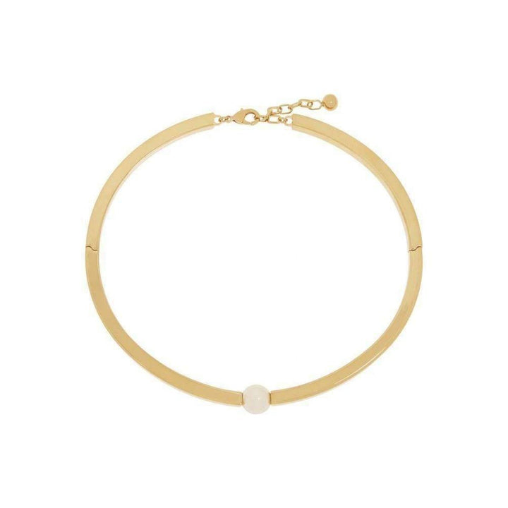 Chloé-Darcey Inset Swarovski Pearl Chunky Torque Necklace - Runway Catalog