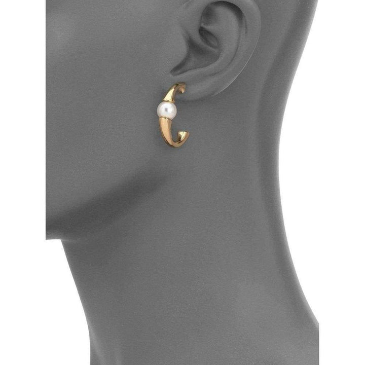Darcey Swarovski Pearls Plated Brass Half Hoop Earrings
