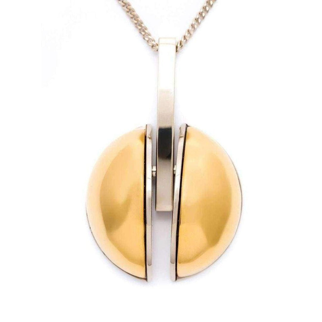 Ellie' Two Tone Golden Pendent Necklace 2O0701-CB7
