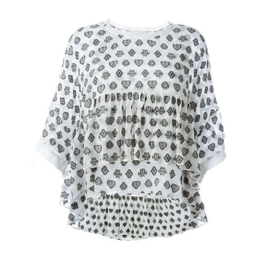Chloé-Fil Coupé Two Overlapping Silk Tops - Runway Catalog
