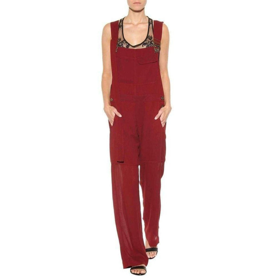 Burgundy Cheer Panel Jumpsuit