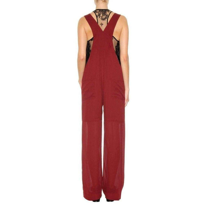 Burgundy Cheer Panel Jumpsuit