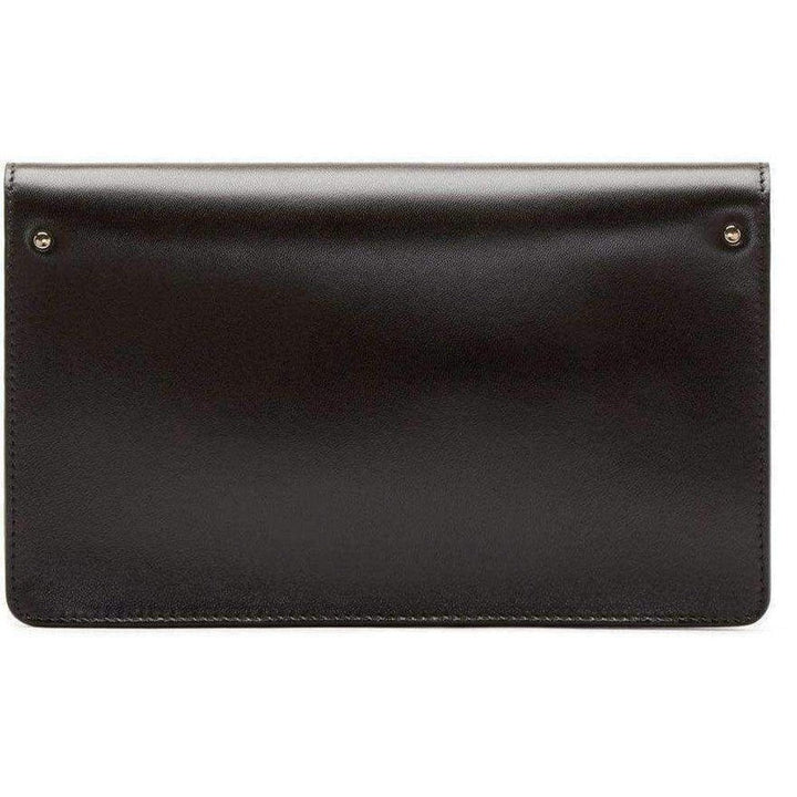 Gabrielle Black Leather Clutch