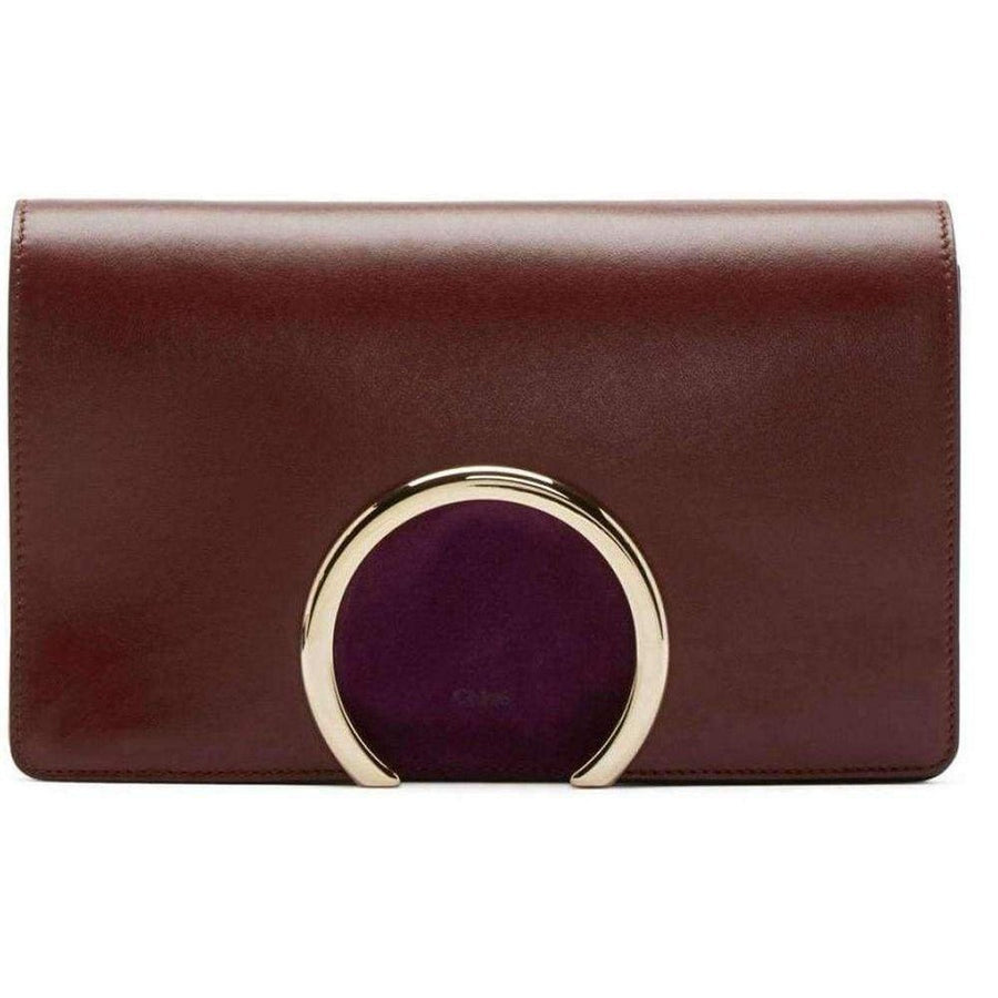 Chloé-Gabrielle Burgundy Leather Clutch - Runway Catalog