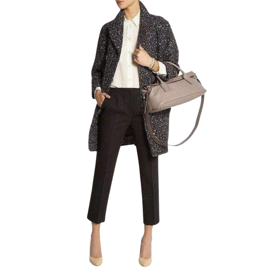 Gray Confetti Boucle Tweed Cocoon Coat