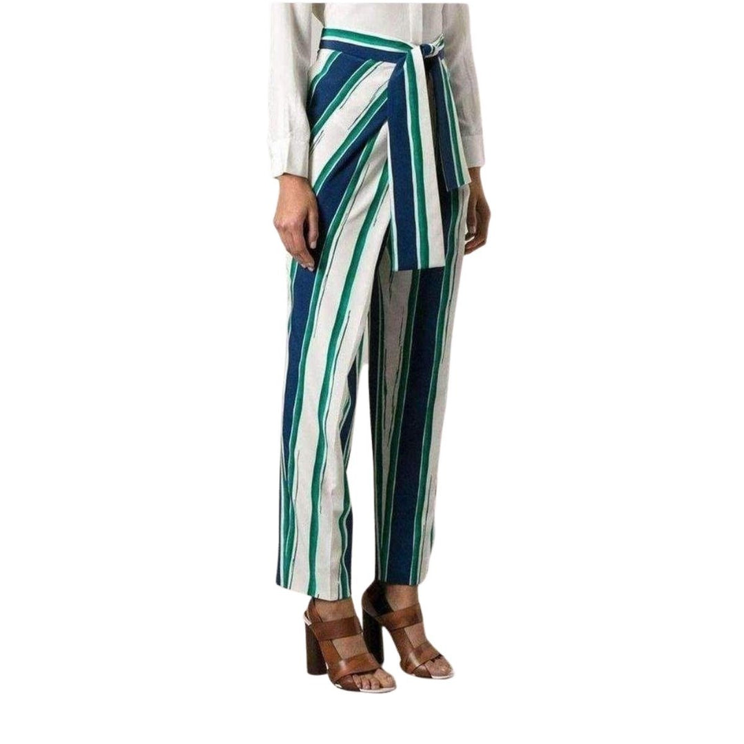 Striped Sarong Silk Trousers
