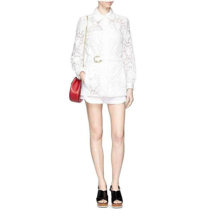 Guipure Embroidery Lace Shirt Coat