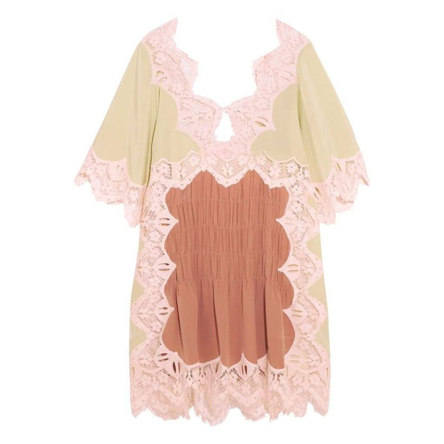 Chloé-Macramé Lace-trimmed Silk Mini Dress - Runway Catalog