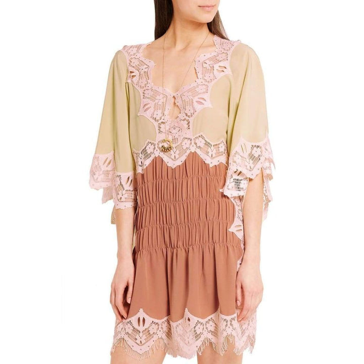 Macramé Lace-trimmed Silk Mini Dress