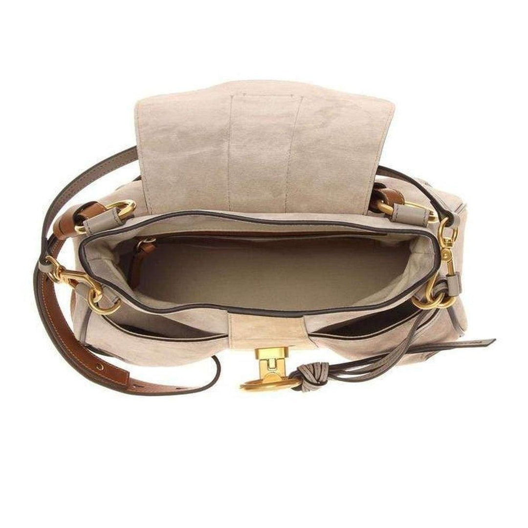 Medium Beige Velvet Leather Lexa Crossbody Bag 3S1261-HD3-B79