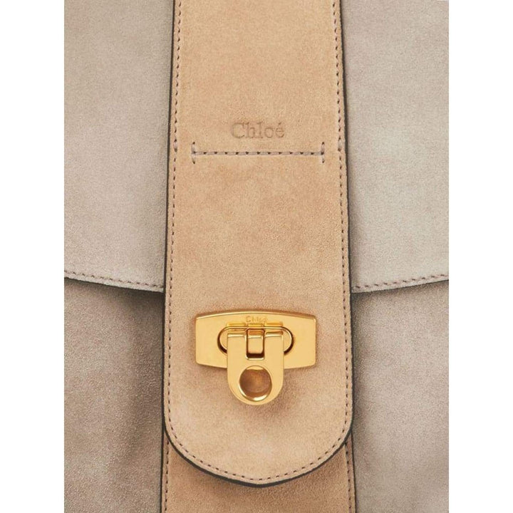 Medium Beige Velvet Leather Lexa Crossbody Bag 3S1261-HD3-B79