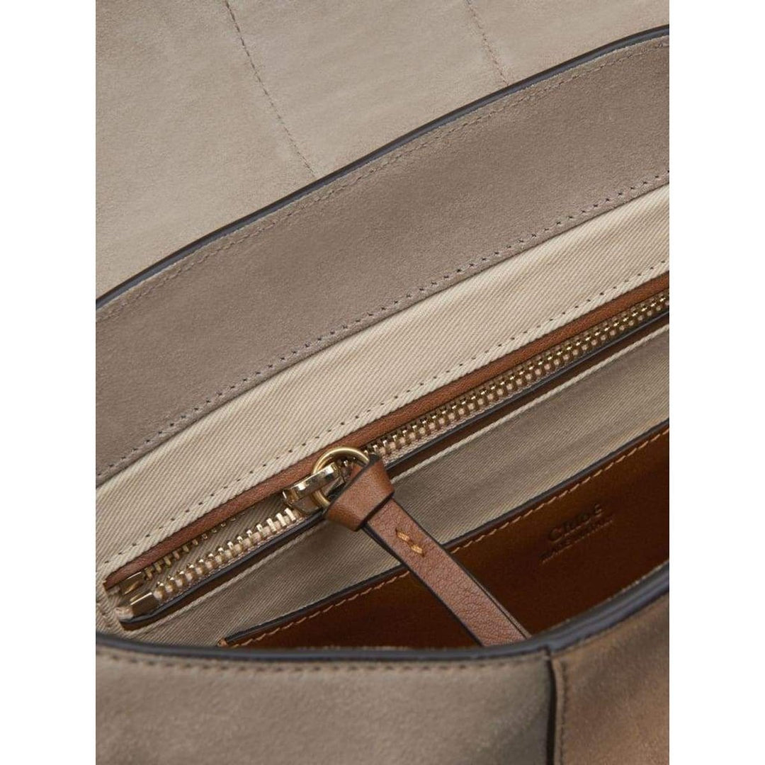 Medium Beige Velvet Leather Lexa Crossbody Bag 3S1261-HD3-B79