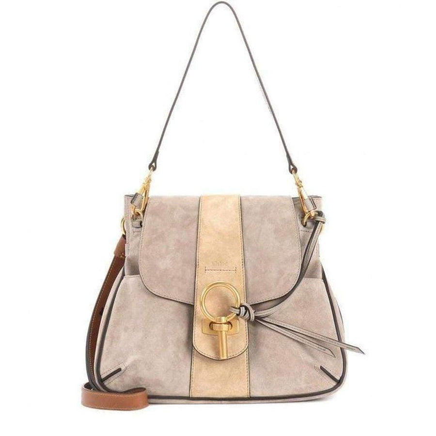 Chloé-Medium Beige Velvet Leather Lexa Crossbody Bag 3S1261-HD3-B79 - Runway Catalog