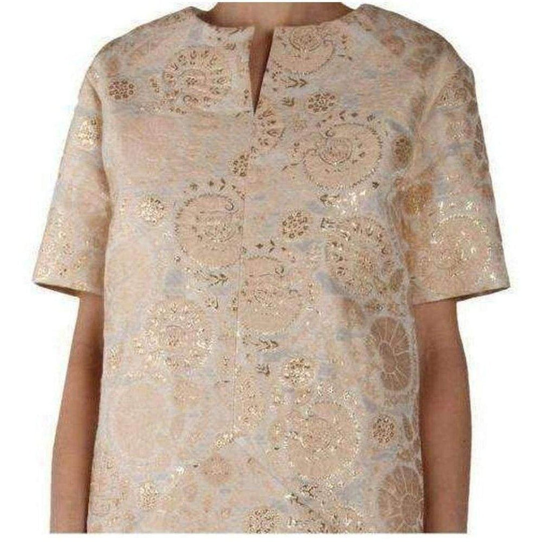 Metallic Jacquard Egg Silk Dress