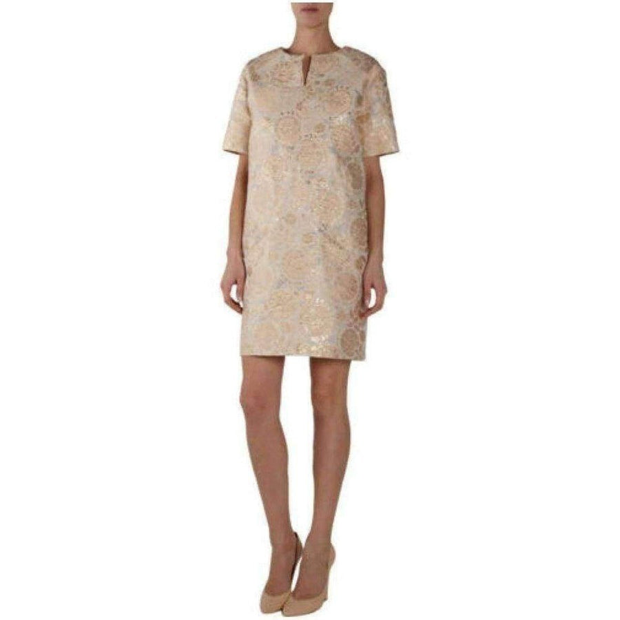 Chloé-Metallic Jacquard Egg Silk Dress - Runway Catalog