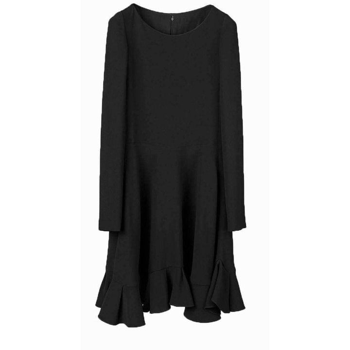 Chloé-Navy Blue Silk Blend Ruffle Silk Dress - Runway Catalog
