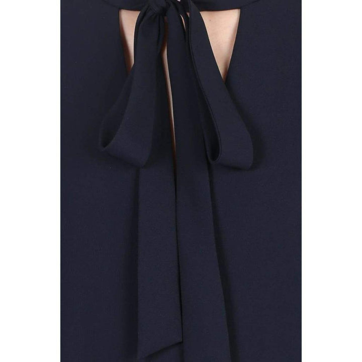 Neck Tie Shift Black Dress
