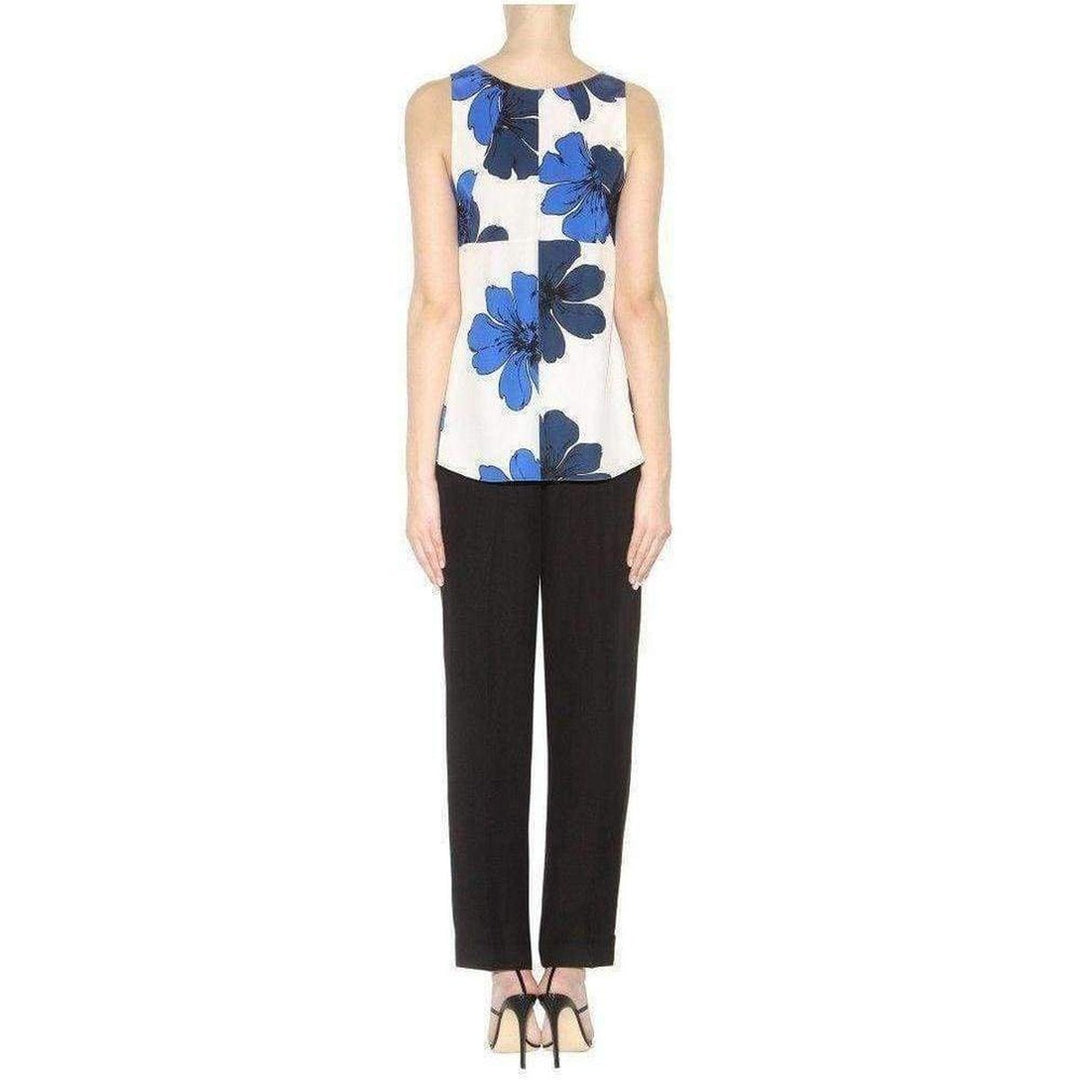 Neon Blue and Navy Silk Top
