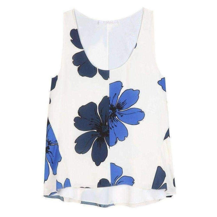 Chloé-Neon Blue and Navy Silk Top - Runway Catalog