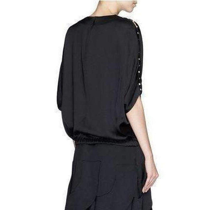 Pearl Embroidery Silk Shirt