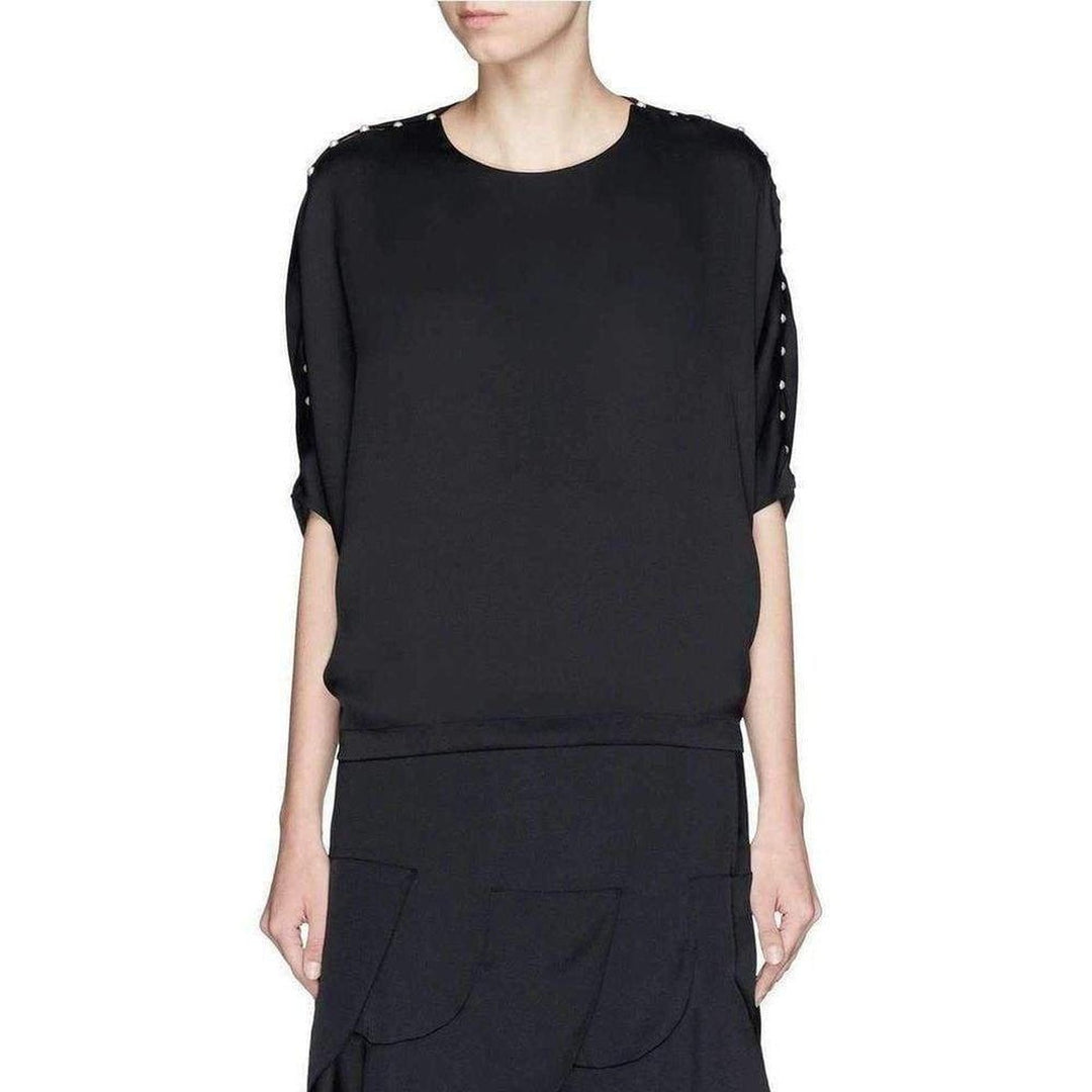 Pearl Embroidery Silk Shirt