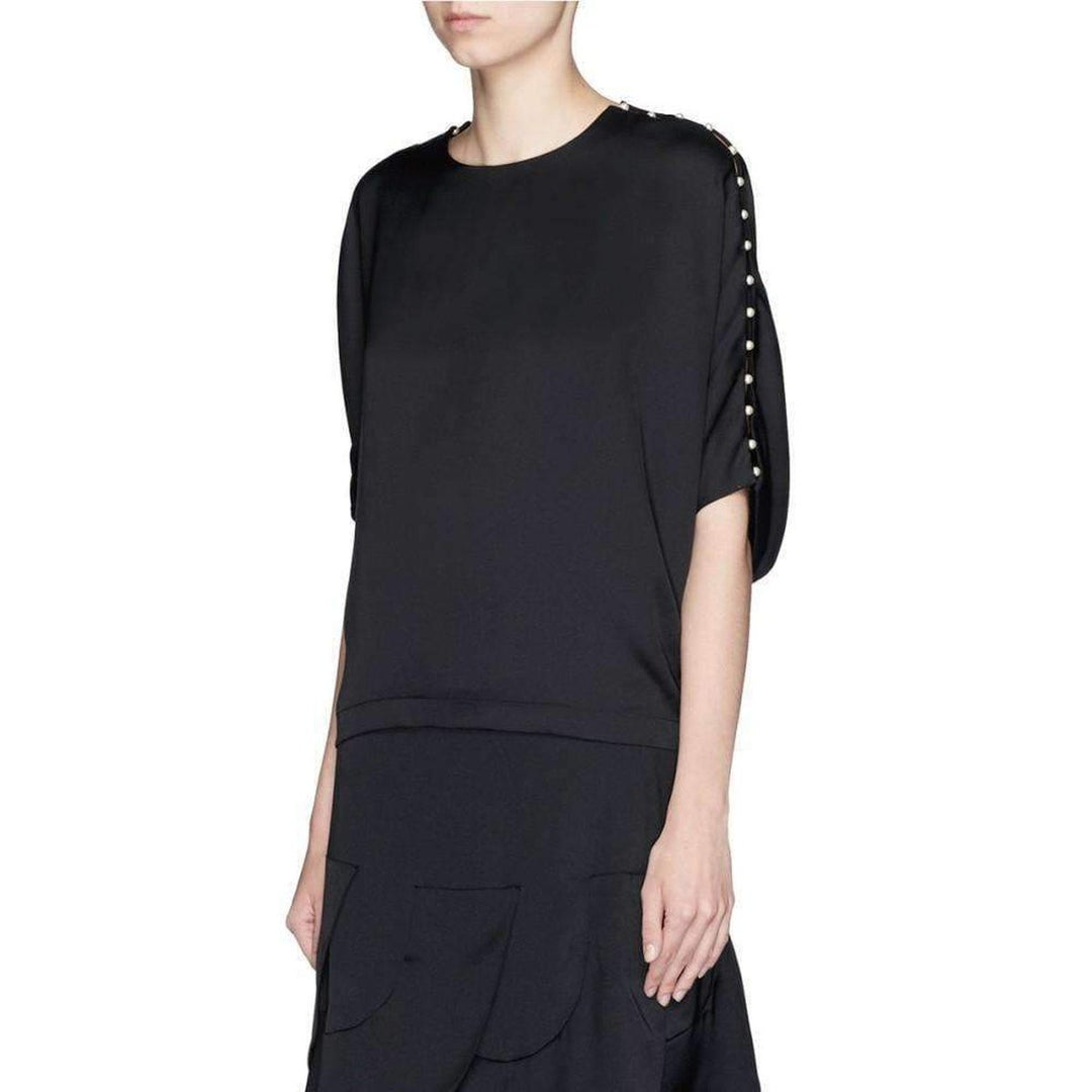 Chloé-Pearl Embroidery Silk Shirt - Runway Catalog