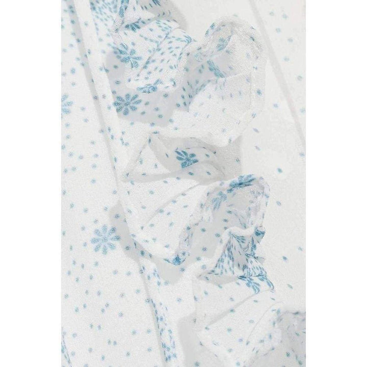 Ruffle Trimmed Printed Fil Coupe Maxi Dress