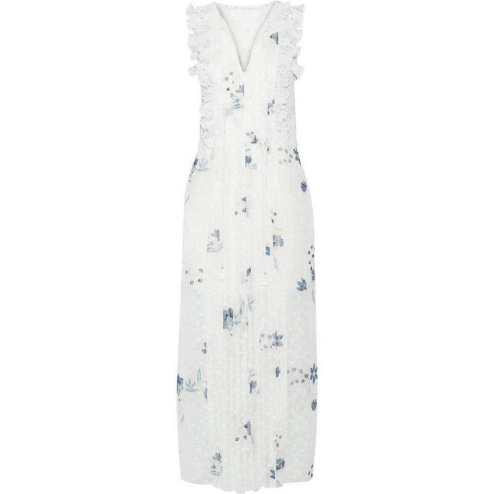 Chloé-Ruffle Trimmed Printed Fil Coupe Maxi Dress - Runway Catalog