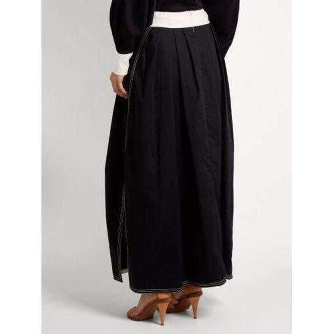 Runway Gathered Waist Cotton Maxi Skirt