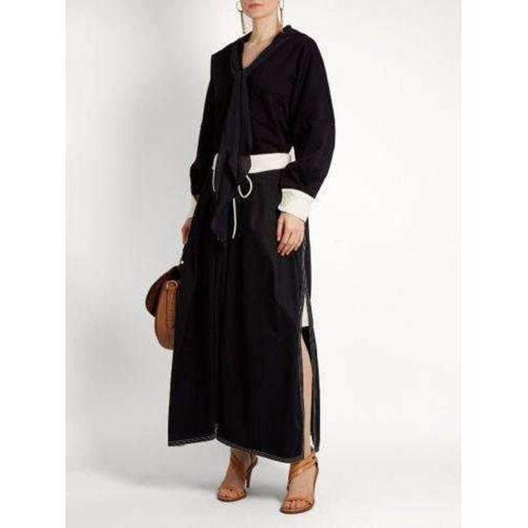 Runway Gathered Waist Cotton Maxi Skirt