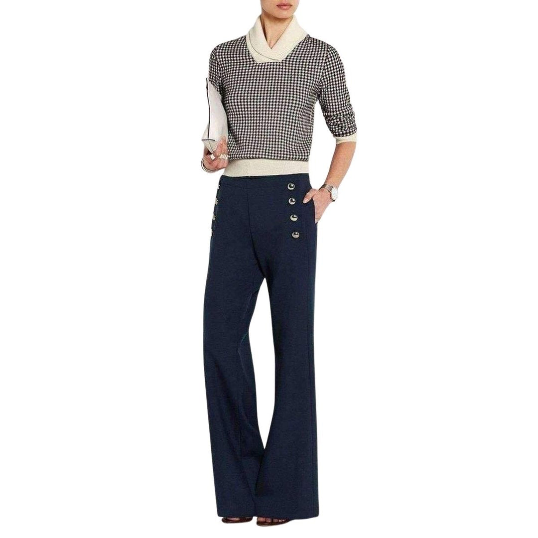 Stretch Wool Flared Pants