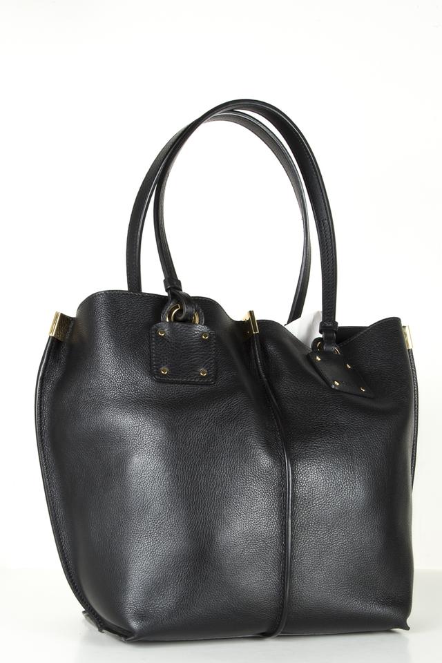 Chloé Tote Wide Black Leather Shoulder Bag