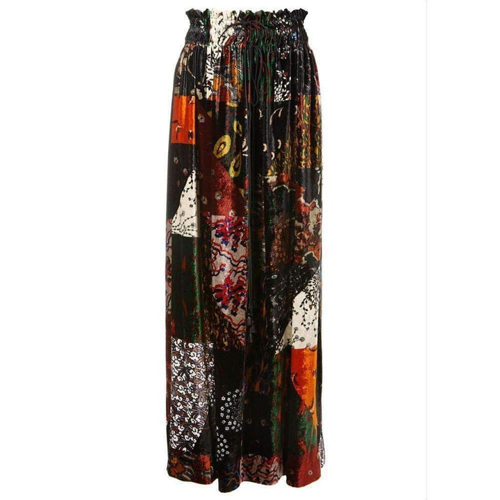 Chloé-Velvet Patchwork Silk Blend Maxi Skirt - Runway Catalog