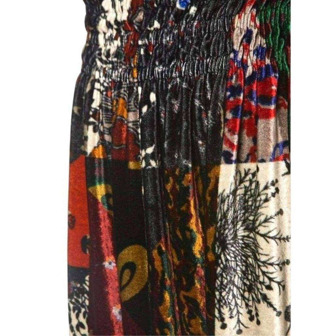 Velvet Patchwork Silk Blend Maxi Skirt
