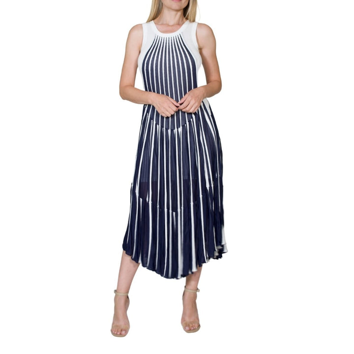 Vertical Stripe Midi Dress