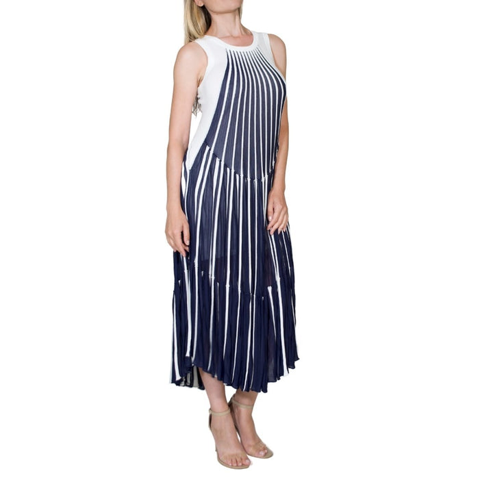 Vertical Stripe Midi Dress